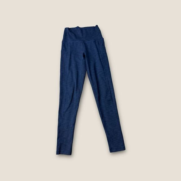 Prana Textured dark blue with pockets leggings women's size XS - Picture 1 of 4
